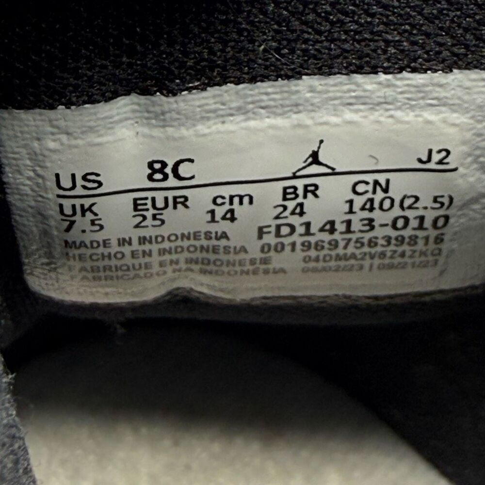 Nike Air Jordan Retro 1 OG High Top Panda Black White Lace Up Toddler Sneakers - - Picture 14 of 14